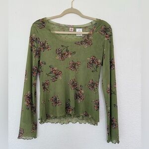 The y2k vintage free people green floral top